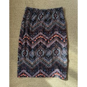 Women's Skirt Soft Stretch Pencil Size 1X FRENCH LAUNDRY Elastic Waist Boho Midi